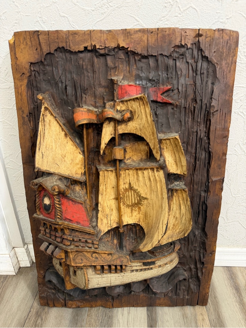 VANGUARD STUDIOS 1968 Wall Art Vanathane 3D CONQUISTADOR Rare 32x21" Mid Century